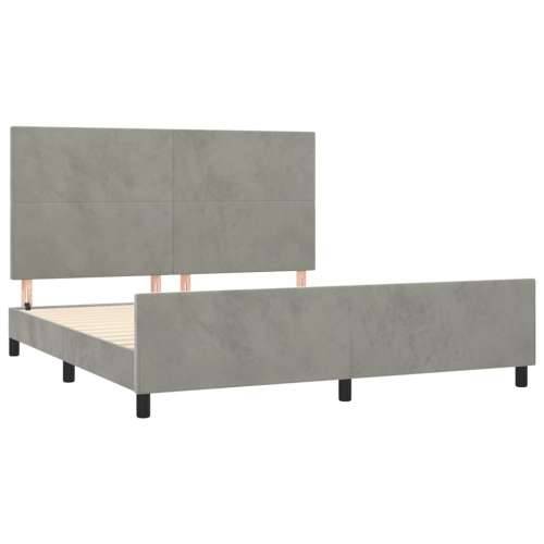 Okvir za krevet bez madraca svjetlosivi 160 x 200 cm baršunasti - Svjetlosiva 160 x 200 cm Gladak dizajn Cijena
