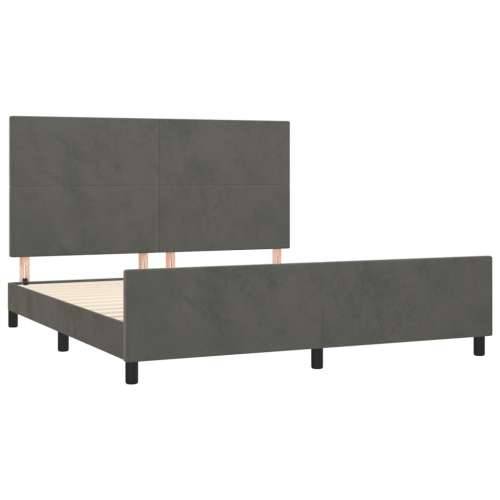 Okvir za krevet bez madraca tamnosivi 160x200 cm baršunasti - Tamno siva 160 x 200 cm Gladak dizajn Cijena