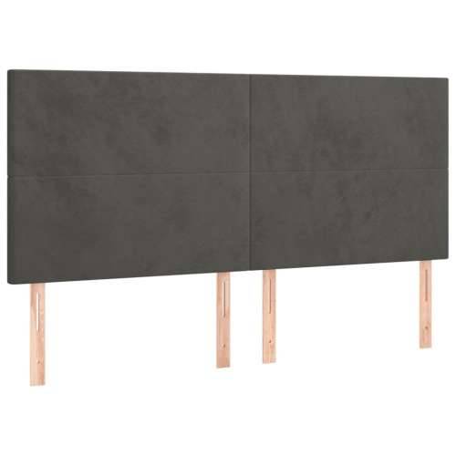 Okvir za krevet bez madraca tamnosivi 160x200 cm baršunasti - Tamno siva 160 x 200 cm Gladak dizajn Cijena