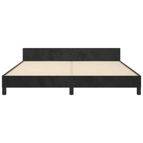 Okvir za krevet s uzglavljem crni 180x200 cm baršunasti - Crna 180 x 200 cm Gladak dizajn Cijena