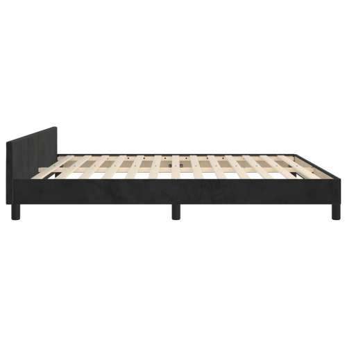 Okvir za krevet s uzglavljem crni 180x200 cm baršunasti - Crna 180 x 200 cm Gladak dizajn Cijena