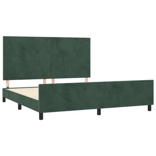 Okvir za krevet s uzglavljem tamnozeleni 180x200 cm baršunasti - Tamnozelena 180 x 200 cm Gladak dizajn Cijena