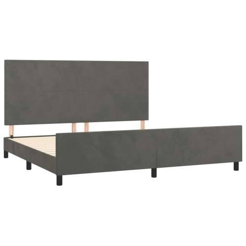 Okvir za krevet bez madraca tamnosivi 200x200 cm baršunasti - Tamno siva 200 x 200 cm Gladak dizajn Cijena