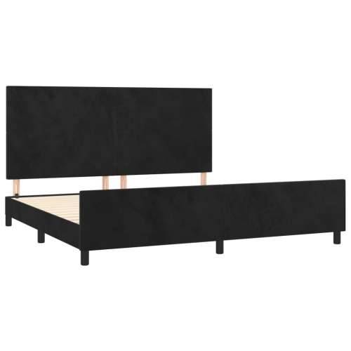 Okvir za krevet bez madraca crni 200x200 cm baršunasti - Crna 200 x 200 cm Gladak dizajn Cijena