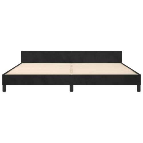 Okvir za krevet bez madraca crni 200x200 cm baršunasti - Crna 200 x 200 cm Gladak dizajn Cijena