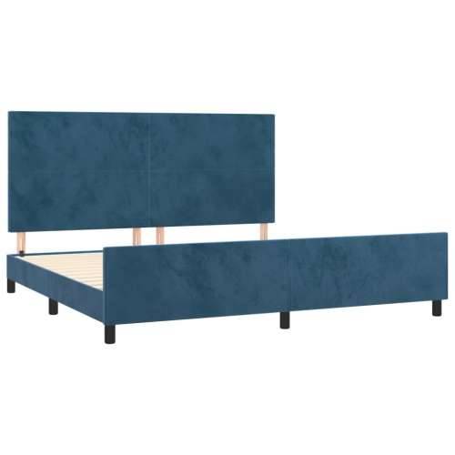 Okvir za krevet bez madraca tamnoplavi 200x200 cm baršunasti - Tamno plava 200 x 200 cm Gladak dizajn Cijena