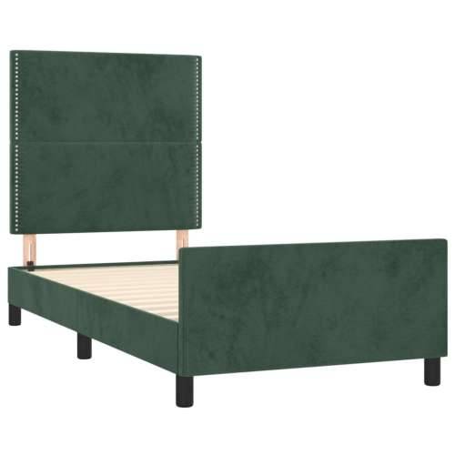 Okvir za krevet bez madraca tamnozeleni 80 x 200 cm baršunasti - Tamnozelena 80 x 200 cm Obično s čavlima Cijena