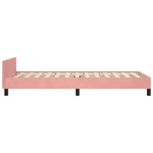 Okvir za krevet s uzglavljem ružičasti 80x200 cm baršunasti - Ružičasta 80 x 200 cm Obično s čavlima Cijena