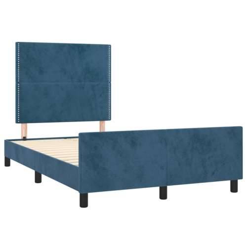 Okvir kreveta bez madraca tamnoplavi 120 x 200 cm baršunasti - Tamno plava 120 x 200 cm Obično s čavlima Cijena