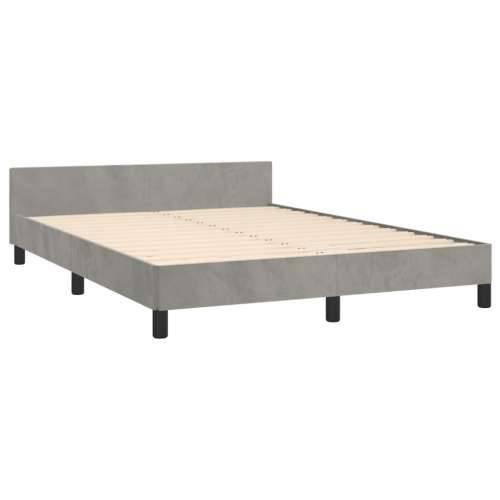 Okvir za krevet bez madraca svjetlosivi 140 x 190 cm baršunasti - Svjetlosiva 140 x 190 cm Obično s čavlima Cijena