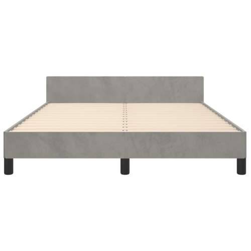 Okvir za krevet bez madraca svjetlosivi 140 x 190 cm baršunasti - Svjetlosiva 140 x 190 cm Obično s čavlima Cijena