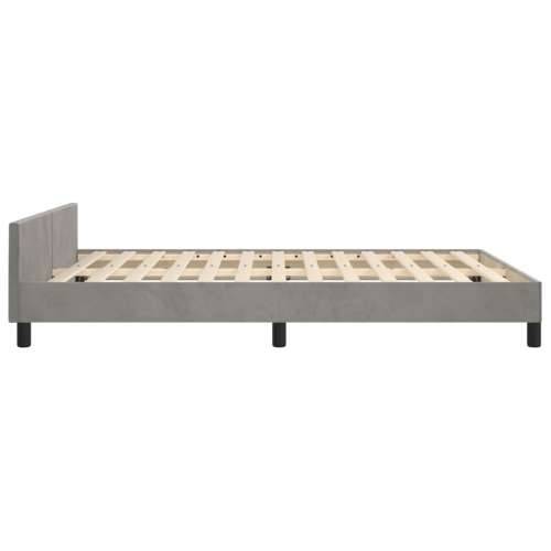 Okvir za krevet bez madraca svjetlosivi 140 x 190 cm baršunasti - Svjetlosiva 140 x 190 cm Obično s čavlima Cijena