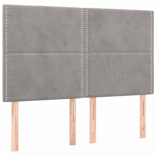 Okvir za krevet bez madraca svjetlosivi 140 x 190 cm baršunasti - Svjetlosiva 140 x 190 cm Obično s čavlima Cijena