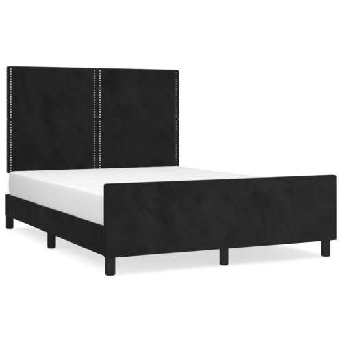 Okvir za krevet bez madraca crni 140 x 190 cm baršunasti - Crna 140 x 190 cm Obično s čavlima Cijena