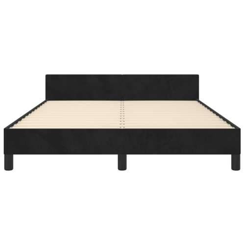 Okvir za krevet bez madraca crni 140 x 190 cm baršunasti - Crna 140 x 190 cm Obično s čavlima Cijena