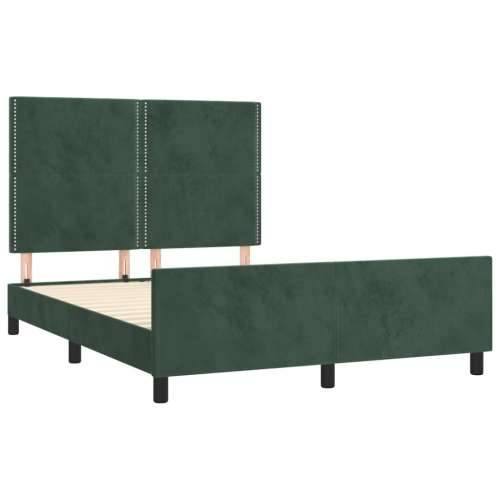 Okvir za krevet bez madraca tamnozeleni 140x200 cm baršunasti - Tamnozelena 140 x 200 cm Obično s čavlima Cijena