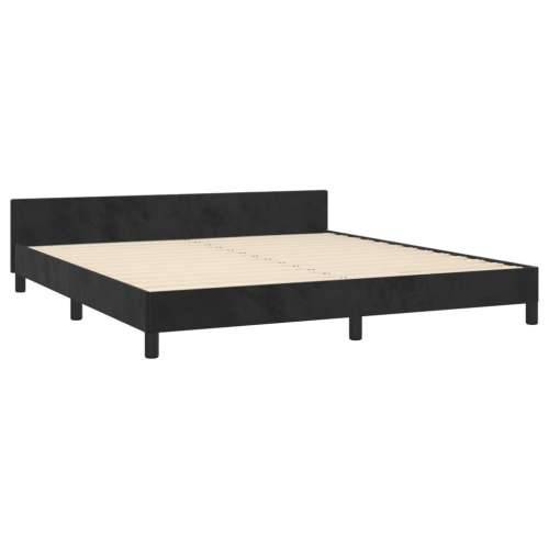 Okvir za krevet bez madraca crni 160x200 cm baršunasti - Crna 160 x 200 cm Obično s čavlima Cijena