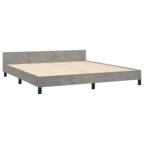 Okvir za krevet s uzglavljem svjetlosivi 180x200 cm baršunasti - Svjetlosiva 180 x 200 cm Obično s čavlima Cijena