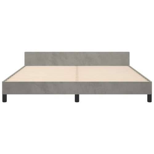 Okvir za krevet s uzglavljem svjetlosivi 180x200 cm baršunasti - Svjetlosiva 180 x 200 cm Obično s čavlima Cijena
