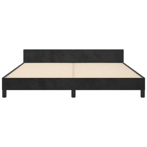 Okvir za krevet s uzglavljem crni 180x200 cm baršunasti - Crna 180 x 200 cm Obično s čavlima Cijena