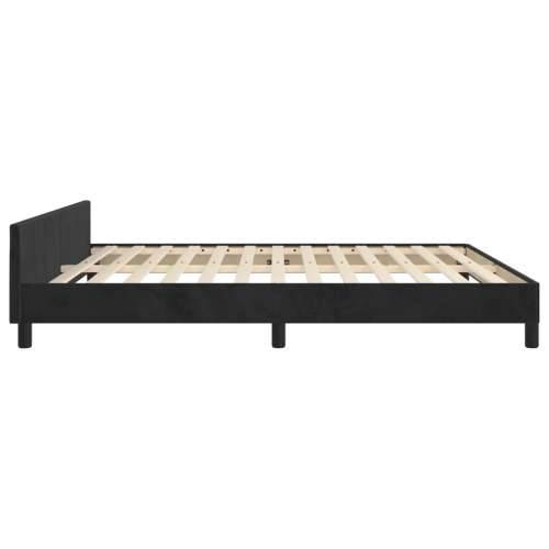 Okvir za krevet s uzglavljem crni 180x200 cm baršunasti - Crna 180 x 200 cm Obično s čavlima Cijena