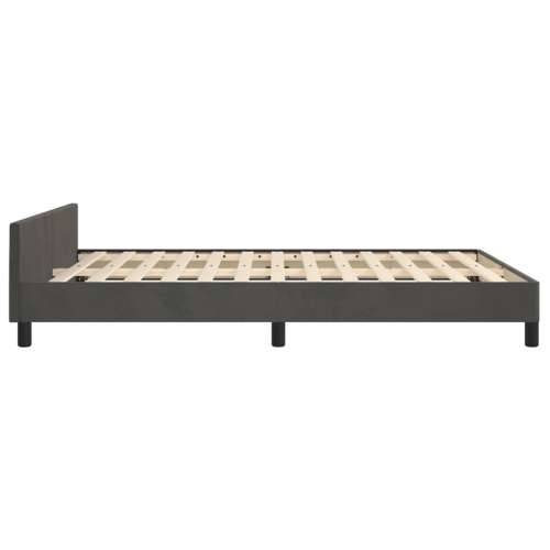 Okvir za krevet bez madraca tamnosivi 140 x 190 cm baršunasti - Tamno siva 140 x 190 cm Blok s kvadratima Cijena