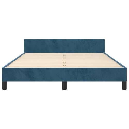 Okvir za krevet bez madraca tamnoplavi 140x190 cm baršunasti - Tamno plava 140 x 190 cm Blok s kvadratima Cijena