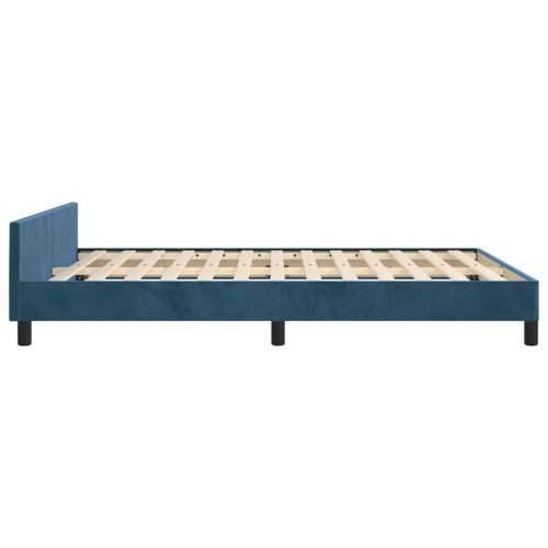 Okvir za krevet bez madraca tamnoplavi 140x190 cm baršunasti - Tamno plava 140 x 190 cm Blok s kvadratima Cijena