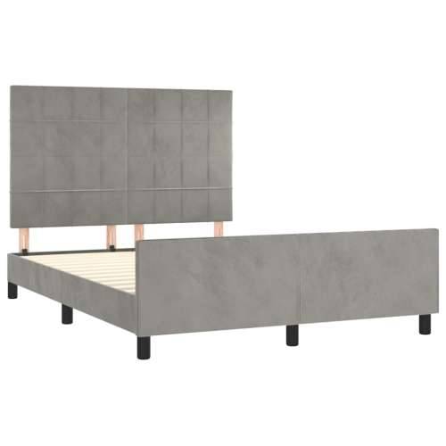 Okvir za krevet bez madraca svjetlosivi 140x200 cm baršunasti - Svjetlosiva 140 x 200 cm Blok s kvadratima Cijena