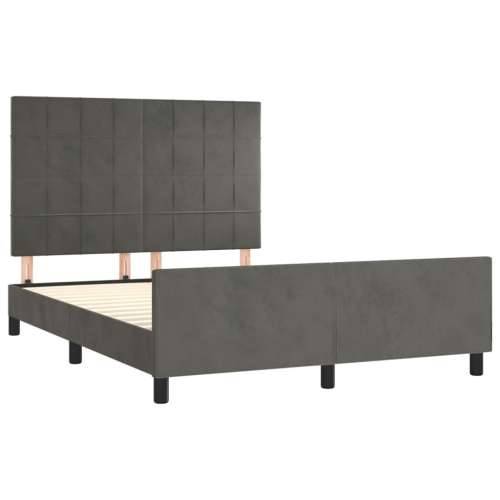 Okvir kreveta bez madraca tamnosivi 140 x 200 cm baršunasti - Tamno siva 140 x 200 cm Blok s kvadratima Cijena