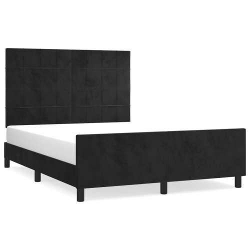 Okvir za krevet bez madraca crni 140x200 cm baršunasti - Crna 140 x 200 cm Blok s kvadratima Cijena