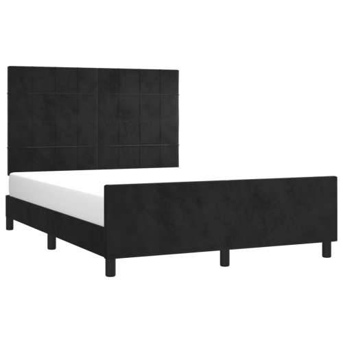 Okvir za krevet bez madraca crni 140x200 cm baršunasti - Crna 140 x 200 cm Blok s kvadratima Cijena