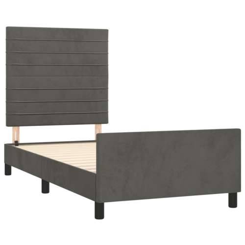 Okvir za krevet bez madraca tamnosivi 80x200 cm baršunasti - Tamno siva 80 x 200 cm vodoravne pruge Cijena