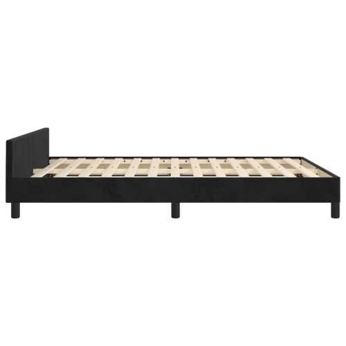 Okvir za krevet bez madraca crni 140 x 190 cm baršunasti - Crna 140 x 190 cm vodoravne pruge Cijena