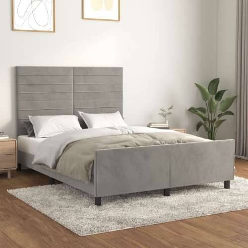Okvir za krevet bez madraca svjetlosivi 140x200 cm baršunasti - Svjetlosiva 140 x 200 cm vodoravne pruge Cijena