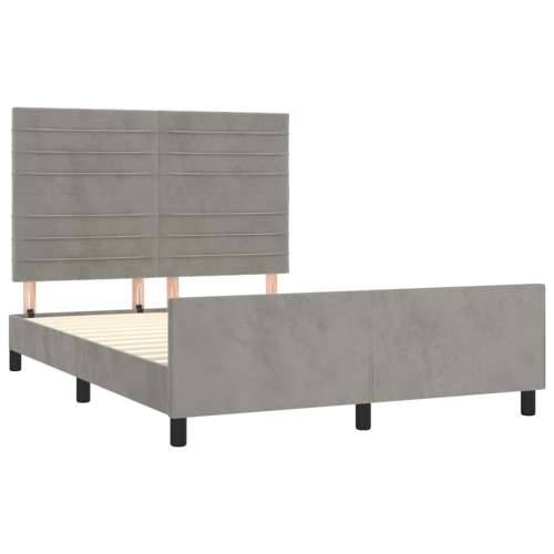 Okvir za krevet bez madraca svjetlosivi 140x200 cm baršunasti - Svjetlosiva 140 x 200 cm vodoravne pruge Cijena
