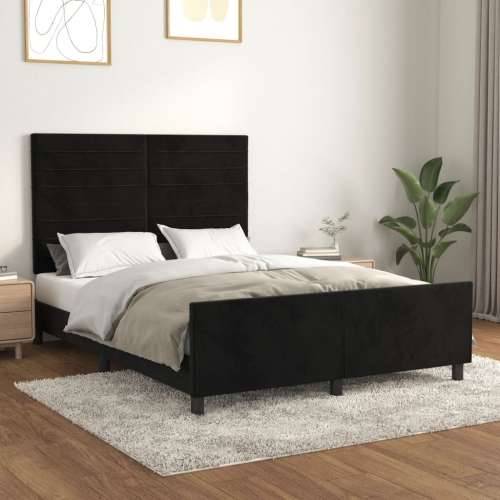 Okvir za krevet bez madraca crni 140x200 cm baršunasti - Crna 140 x 200 cm vodoravne pruge Cijena