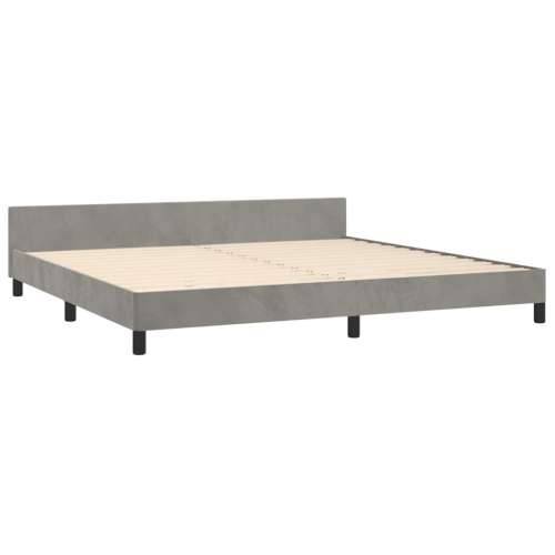 Okvir za krevet bez madraca svjetlosivi 200 x 200 cm baršunasti - Svjetlosiva 200 x 200 cm vodoravne pruge Cijena
