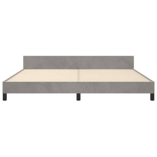 Okvir za krevet bez madraca svjetlosivi 200 x 200 cm baršunasti - Svjetlosiva 200 x 200 cm vodoravne pruge Cijena