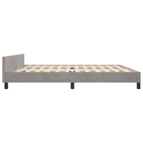 Okvir za krevet bez madraca svjetlosivi 200 x 200 cm baršunasti - Svjetlosiva 200 x 200 cm vodoravne pruge Cijena