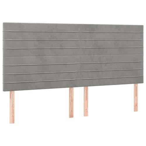 Okvir za krevet bez madraca svjetlosivi 200 x 200 cm baršunasti - Svjetlosiva 200 x 200 cm vodoravne pruge Cijena