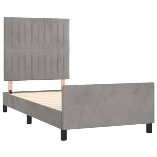 Okvir za krevet bez madraca svjetlosivi 80x200 cm baršunasti - Svjetlosiva 80 x 200 cm Okomite pruge Cijena