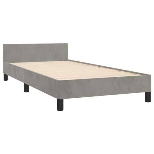 Okvir za krevet bez madraca svjetlosivi 80x200 cm baršunasti - Svjetlosiva 80 x 200 cm Okomite pruge Cijena