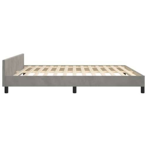 Okvir za krevet bez madraca svjetlosivi 160 x 200 cm baršunasti - Svjetlosiva 160 x 200 cm Dizajn s gumbima Cijena