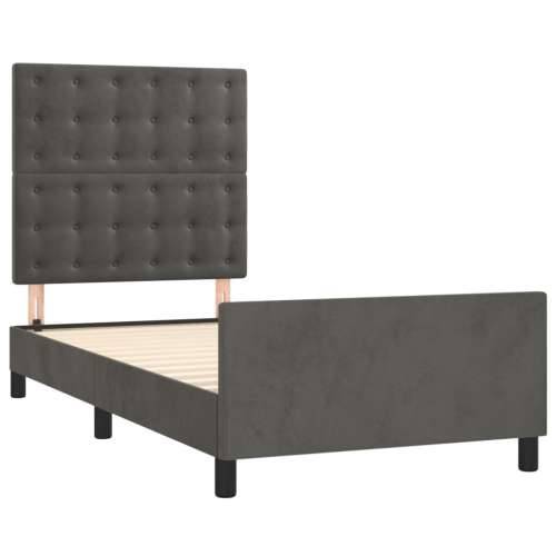 Okvir za krevet bez madraca tamnosivi 80x200 cm baršunasti - Tamno siva 80 x 200 cm gumbi Cijena