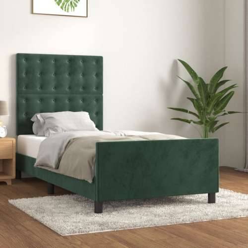 Okvir za krevet bez madraca tamnozeleni 80 x 200 cm baršunasti - Tamnozelena 80 x 200 cm gumbi Cijena
