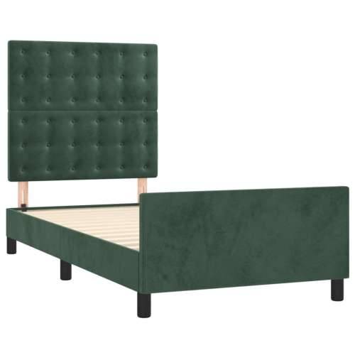 Okvir za krevet bez madraca tamnozeleni 100x200 cm baršunasti - Tamnozelena 100 x 200 cm gumbi Cijena