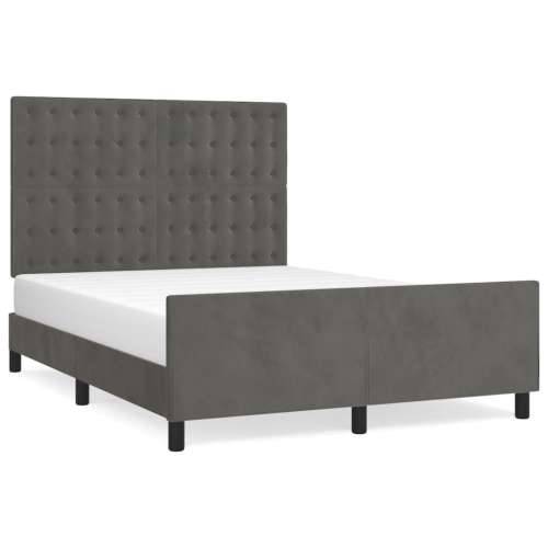 Okvir za krevet bez madraca tamnosivi 140 x 190 cm baršunasti - Tamno siva 140 x 190 cm gumbi Cijena