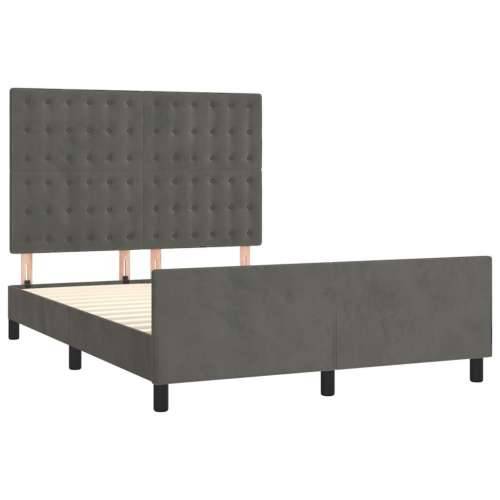 Okvir za krevet bez madraca tamnosivi 140 x 190 cm baršunasti - Tamno siva 140 x 190 cm gumbi Cijena