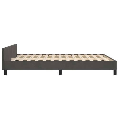 Okvir za krevet bez madraca tamnosivi 140 x 190 cm baršunasti - Tamno siva 140 x 190 cm gumbi Cijena